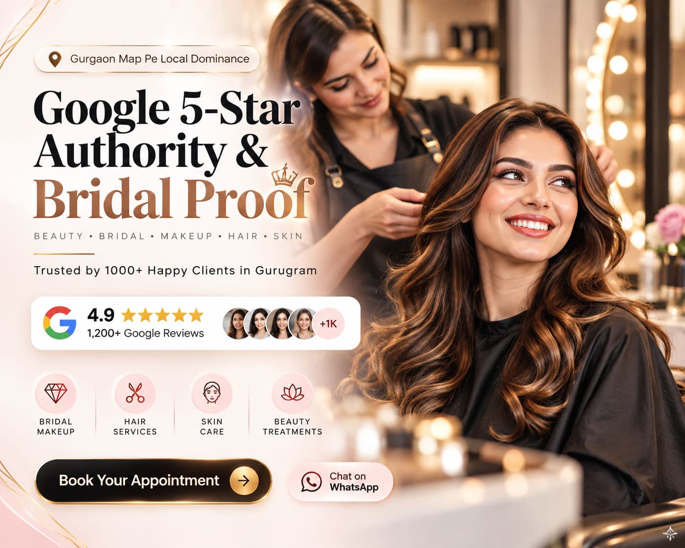 Luxury Salon 5 Star Reviews with Bridal Photos